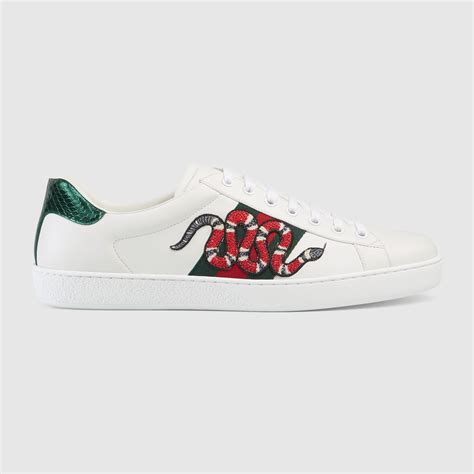 gucci ace embroidered sneaker duty free price|gucci ace metallic snakeskin sneakers.